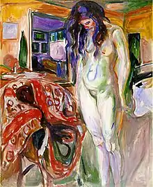 Model by the Wicker Chair, 1919–1921, oil on canvas, 122.5 × 100 cm, Munch Museum, Oslo